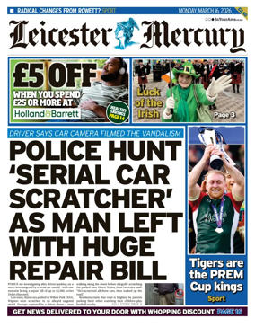 Cover of Leicester Mercury