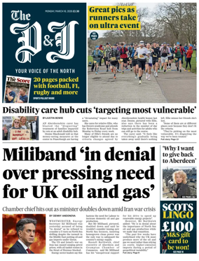 Cover of The Press and Journal (Aberdeen and Aberdeenshire)