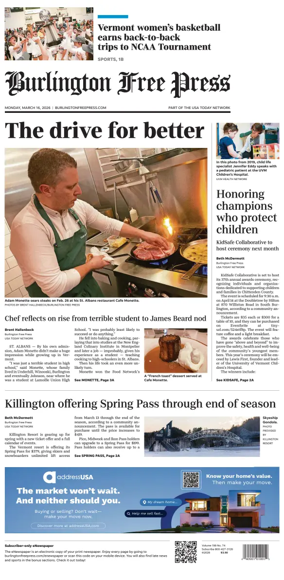 Cover of Burlington Free Press