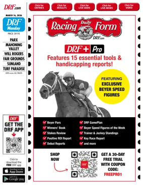 Cover of Daily Racing Form National Digital Edition