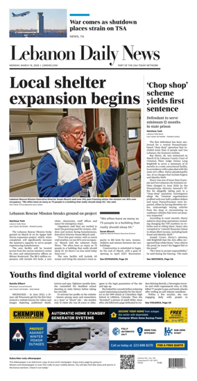 Cover of Lebanon Daily News