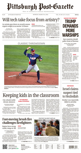 Cover of Pittsburgh Post-Gazette