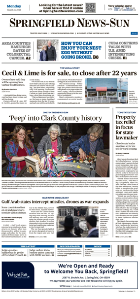 Cover of Springfield News-Sun