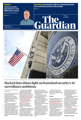 Cover of The Guardian (USA)