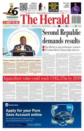 Cover of The Herald (Zimbabwe)