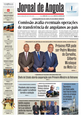 Cover of Jornal de Angola