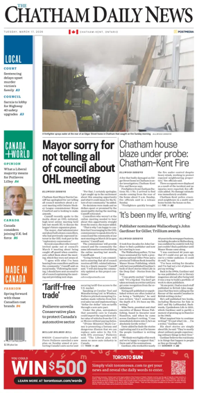 Cover of The Chatham Daily News