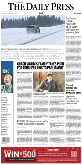 Cover of The Daily Press (Timmins)