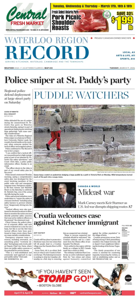 Cover of Waterloo Region Record