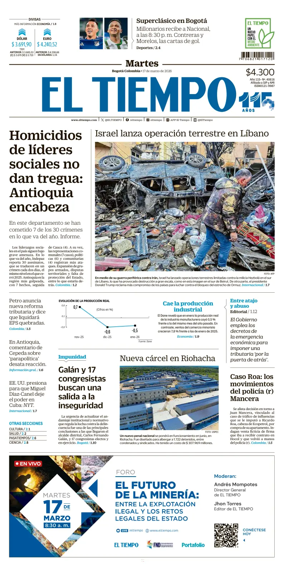Cover of El Tiempo (Bogota)