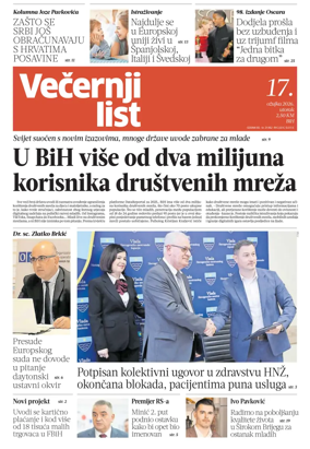 Cover of Vecernji list BiH