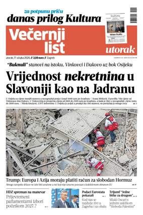 Cover of Vecernji list - Zagreb