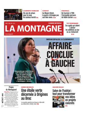 Cover of La Montagne (Clermont-Metropole)