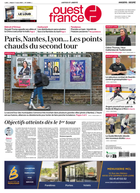 Cover of Ouest France (Angers / Segre)