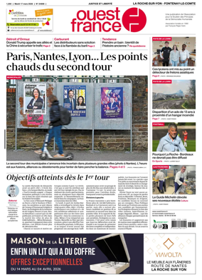 Cover of Ouest France (La Roche-sur-Yon - Fontenay-le-Comte)