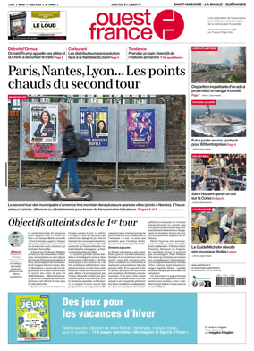 Cover of Ouest France (Saint-Nazaire La Baule Guerande)