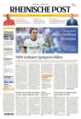 Cover of Rheinische Post - Monchengladbach and Korschenbroich