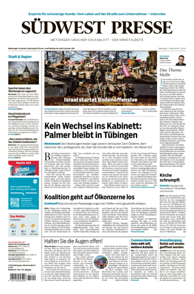 Cover of Sudwest Presse - Metzinger Uracher Volksblatt - Der Ermstalbote