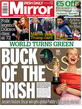 Cover of Irish Daily Mirror