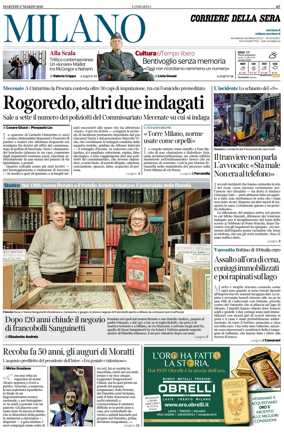 Cover of Corriere della Sera (Milano)