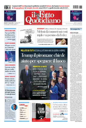 Cover of Il Fatto Quotidiano