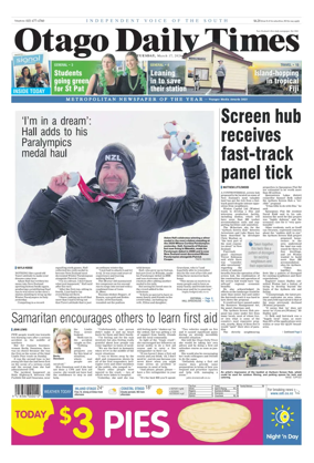 Cover of Otago Daily Times