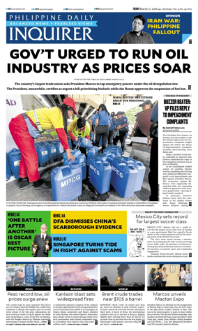 Cover of Philippine Daily Inquirer