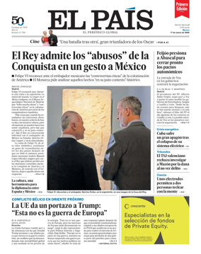 Cover of EL PAIS primera edicion
