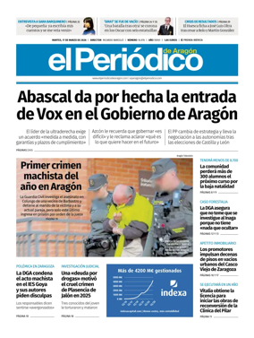 Cover of El Periodico Aragon