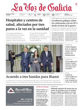 Cover of La Voz de Galicia (A Coruna)