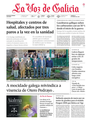 Cover of La Voz de Galicia (Ourense)