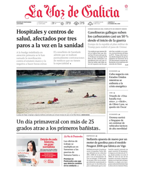 Cover of La Voz de Galicia (Pontevedra)