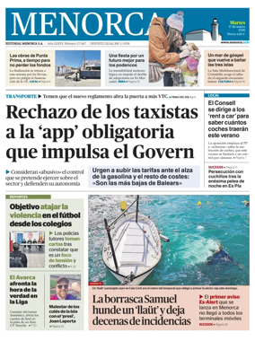 Cover of Menorca Diario Insular