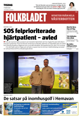 Cover of Folkbladet Vasterbotten