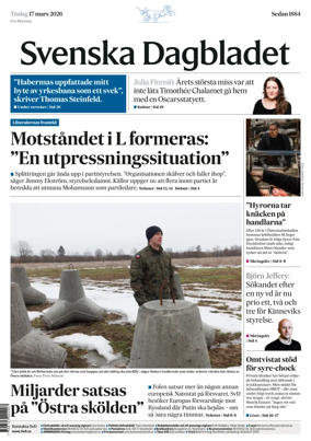Cover of Svenska Dagbladet
