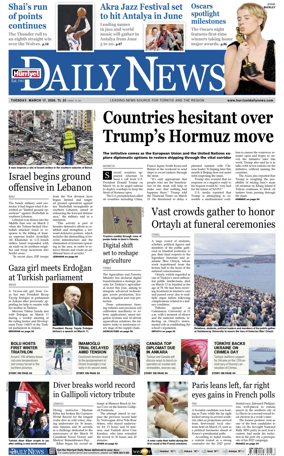 Cover of Hurriyet Daily News & Economic Review