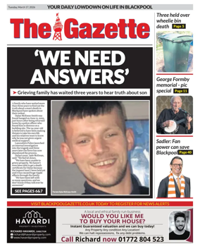 Cover of Blackpool Gazette