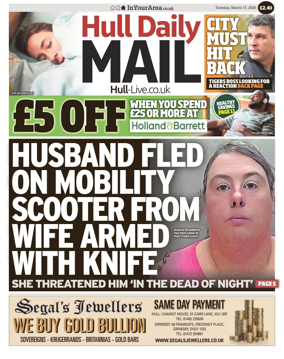 Cover of Hull Daily Mail