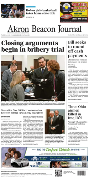 Cover of Akron Beacon Journal