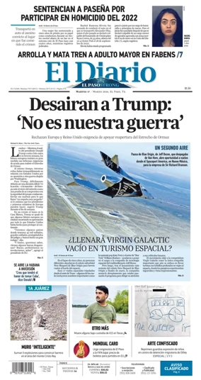 Cover of El Diario de El Paso