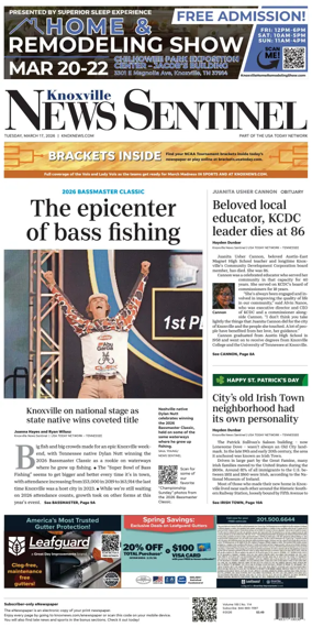 Cover of Knoxville News Sentinel