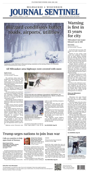 Cover of Milwaukee Journal Sentinel