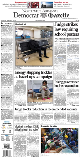 Cover of Northwest Arkansas Democrat-Gazette