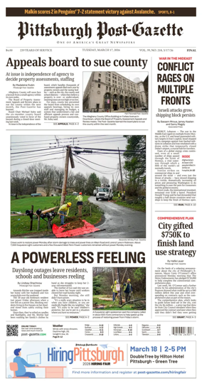 Cover of Pittsburgh Post-Gazette