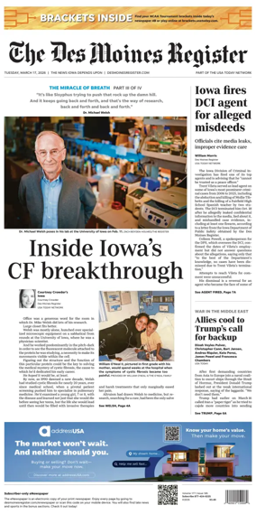 Cover of The Des Moines Register