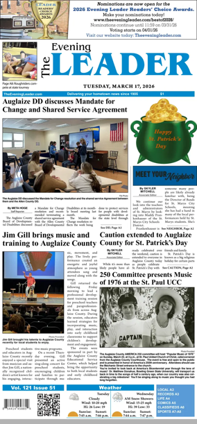 Cover of The Evening Leader