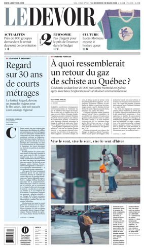 Cover of Le Devoir