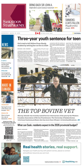 Cover of Saskatoon StarPhoenix