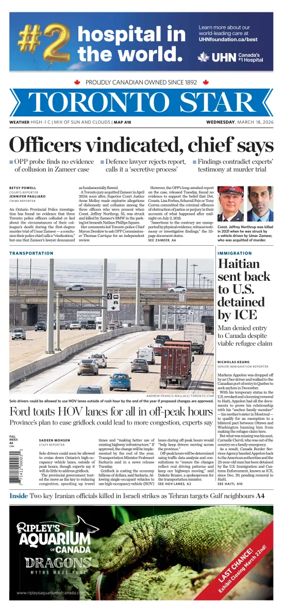 Cover of Toronto Star