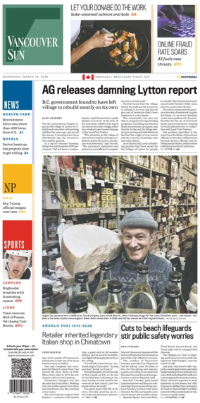 Cover of Vancouver Sun